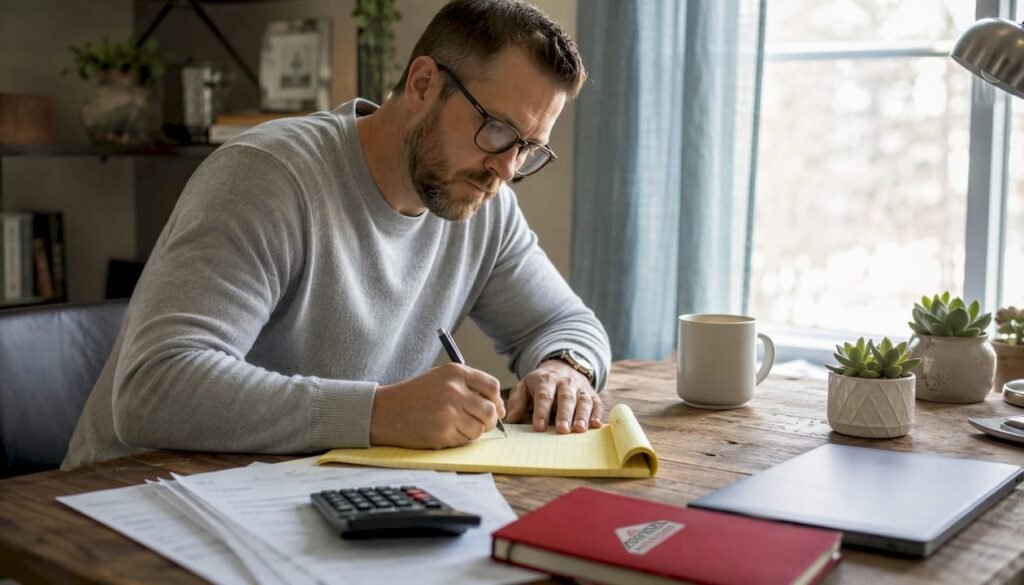7 TIPS FOR FIRST TIME RENTAL PROPERTY BUYERS (2026) 6 Alberta homeowner reviewing mortgage paperwork