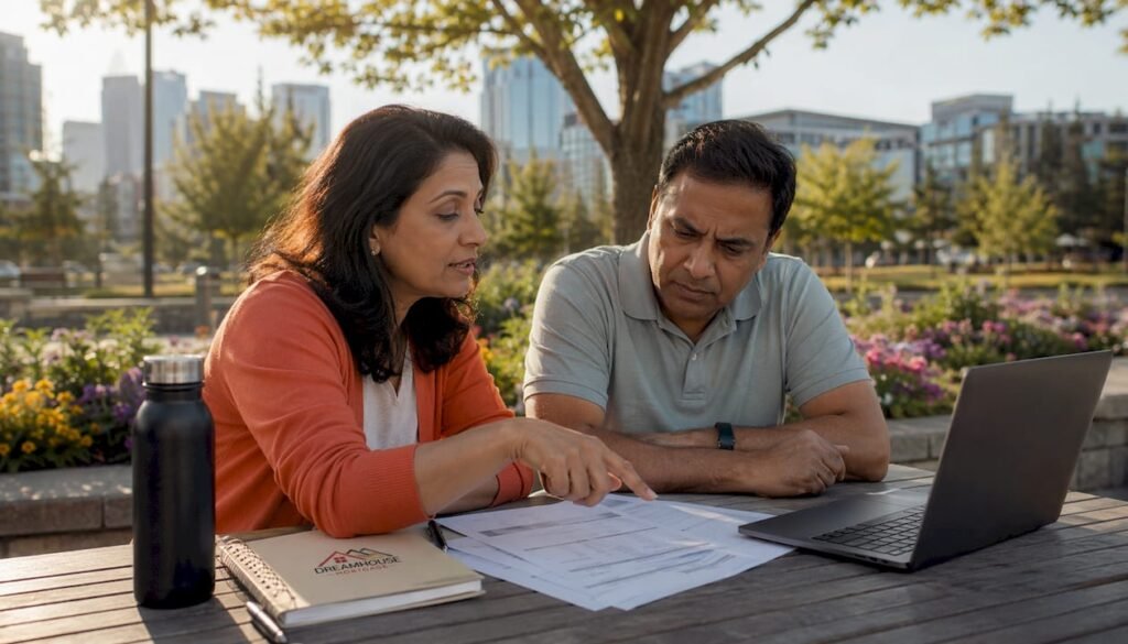 7 TIPS FOR FIRST TIME RENTAL PROPERTY BUYERS (2026) 4 Couple discussing mortgage options at home