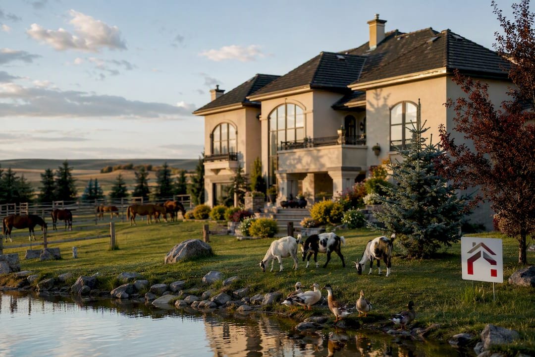 Luxury acreage home with horses and chickens