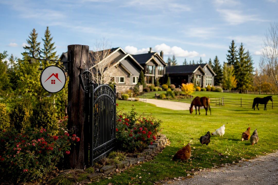 Luxury Alberta acreage home with horses and chickens