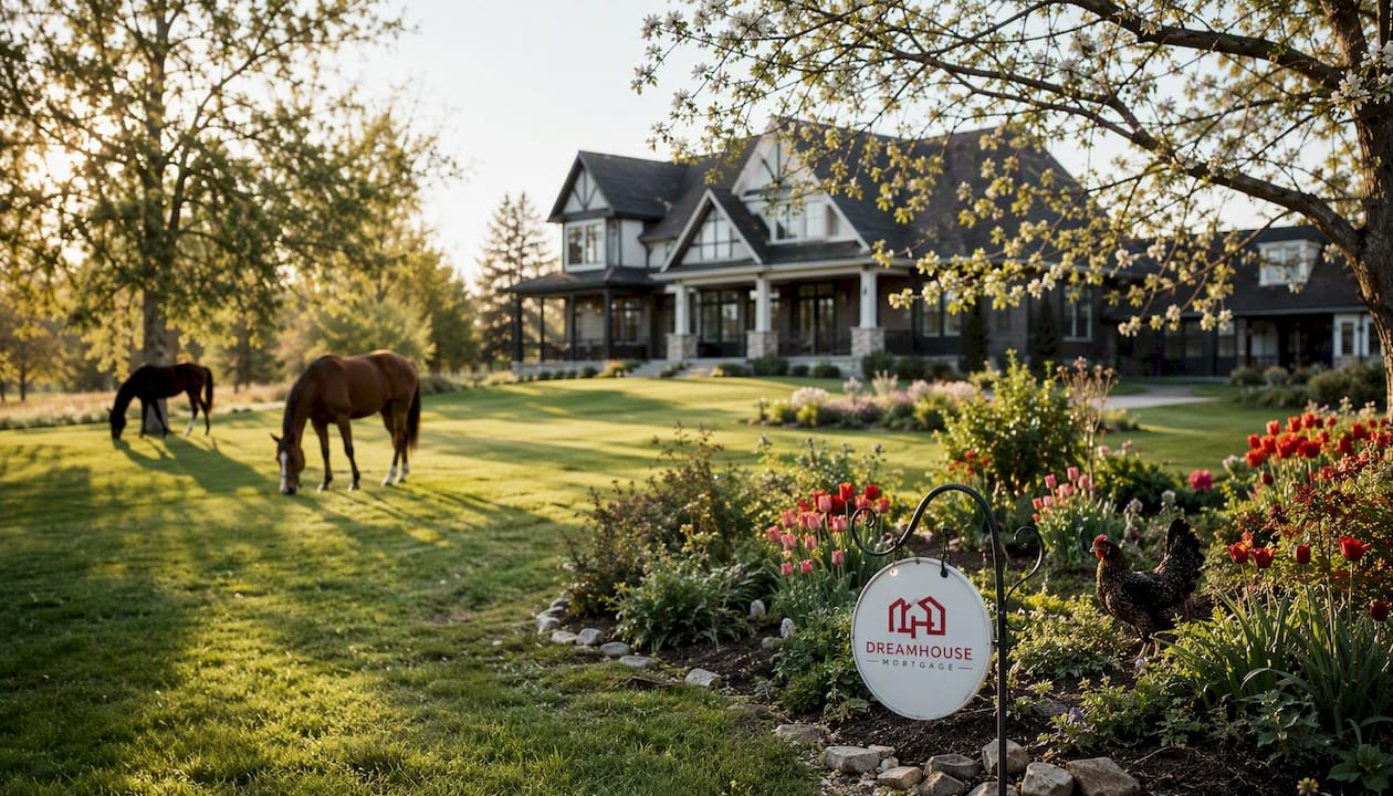 Luxury acreage home with horses and chickens