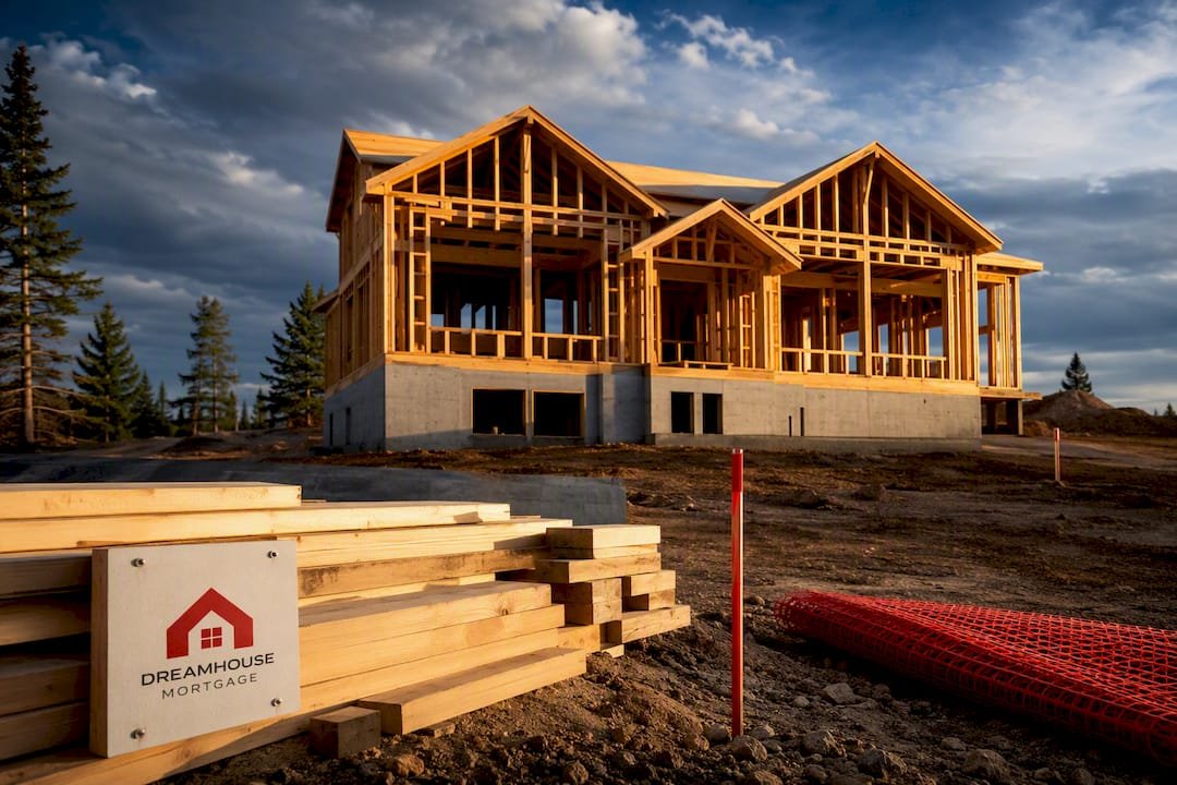 Luxury acreage home under construction in Alberta
