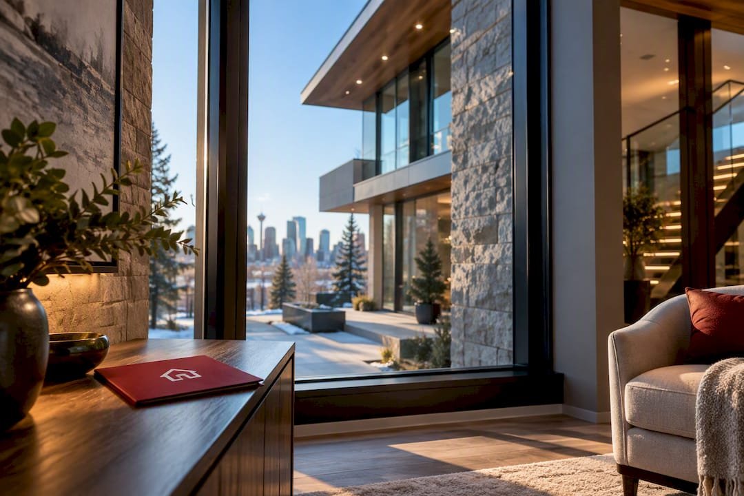 Calgary luxury home viewed through interior