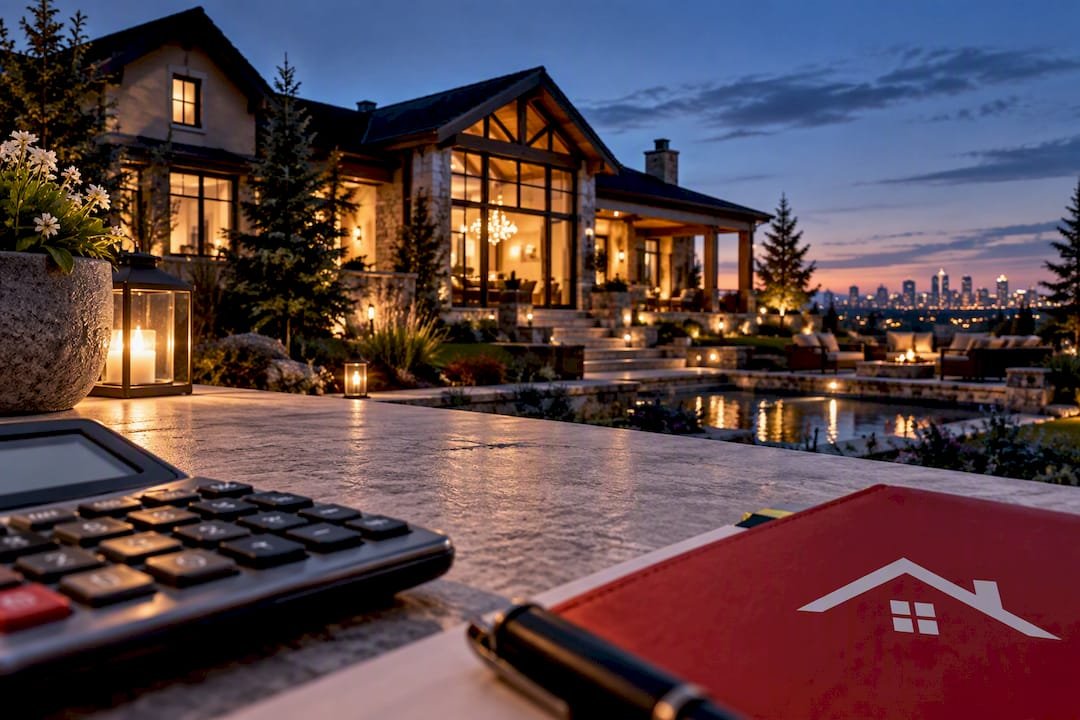 Luxury Calgary acreage home with mortgage calculator