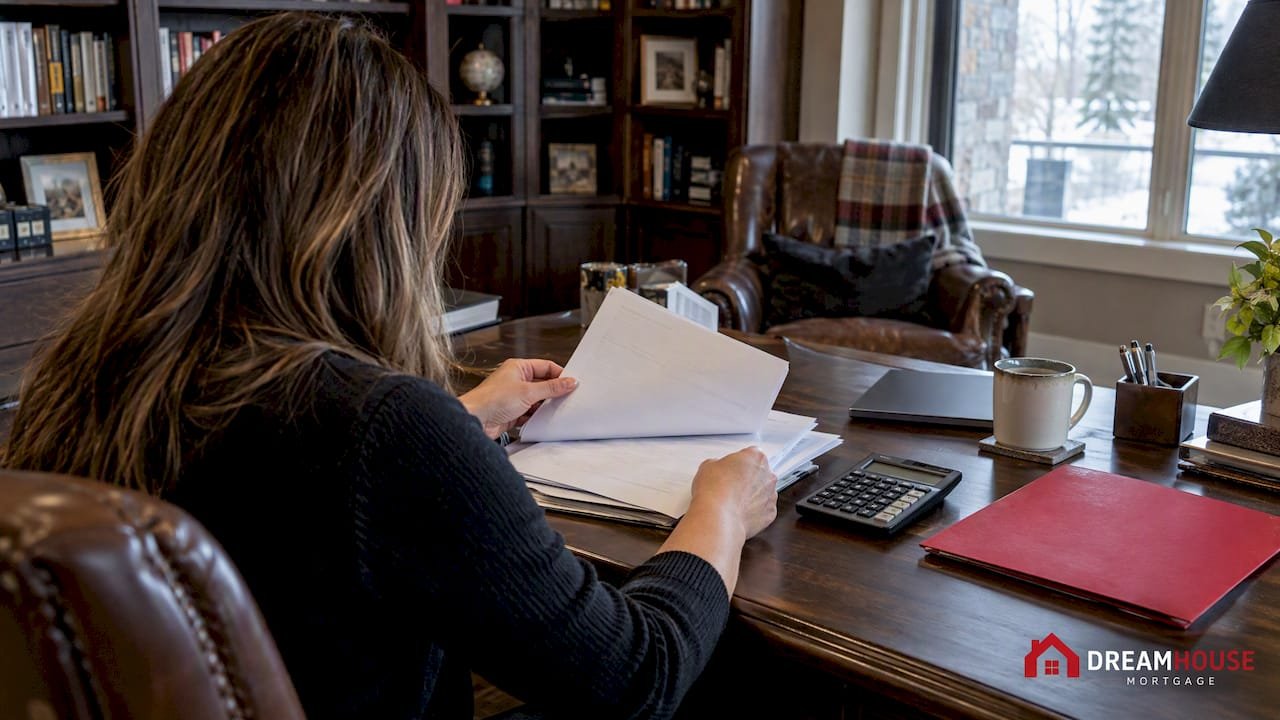 GET A CALGARY MORTGAGE WITH TWO YEARS OF COMMISSION INCOME 1 Mortgage documents reviewed in luxury home library