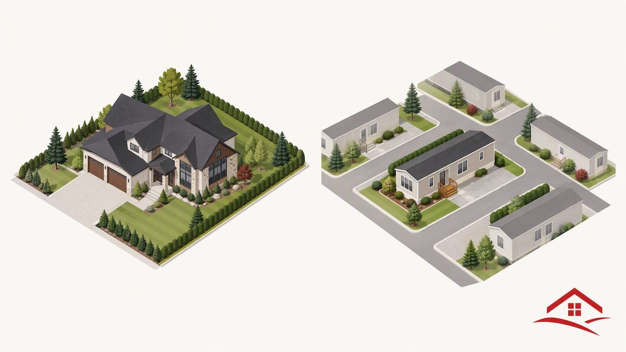 Luxury homes on owned land and leased pads