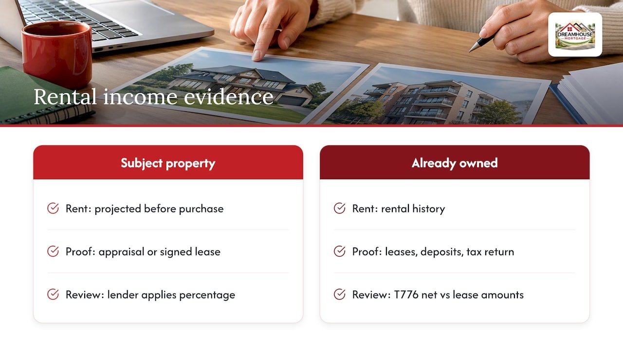 Comparison of rental income evidence for two properties