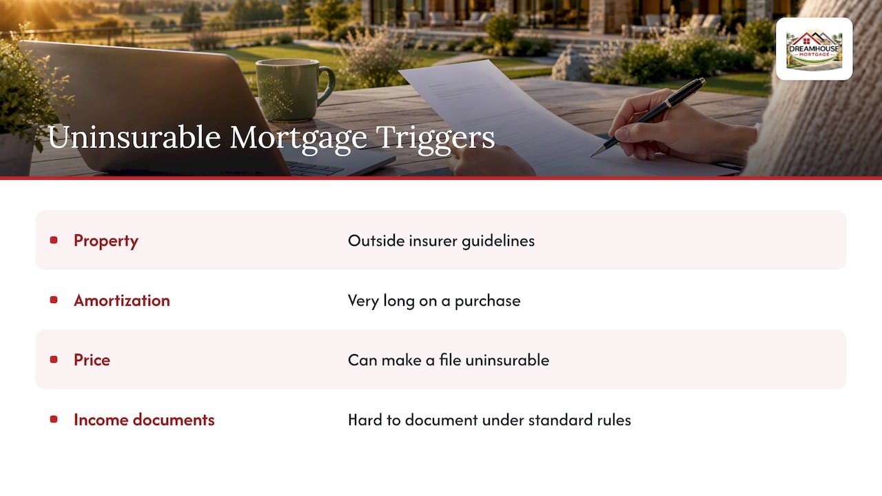 Four factors affecting mortgage insurability