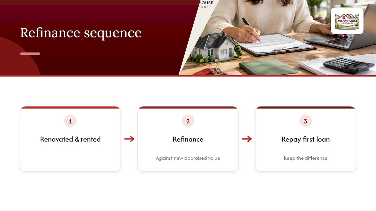 Refinance sequence showing repayment and released capital