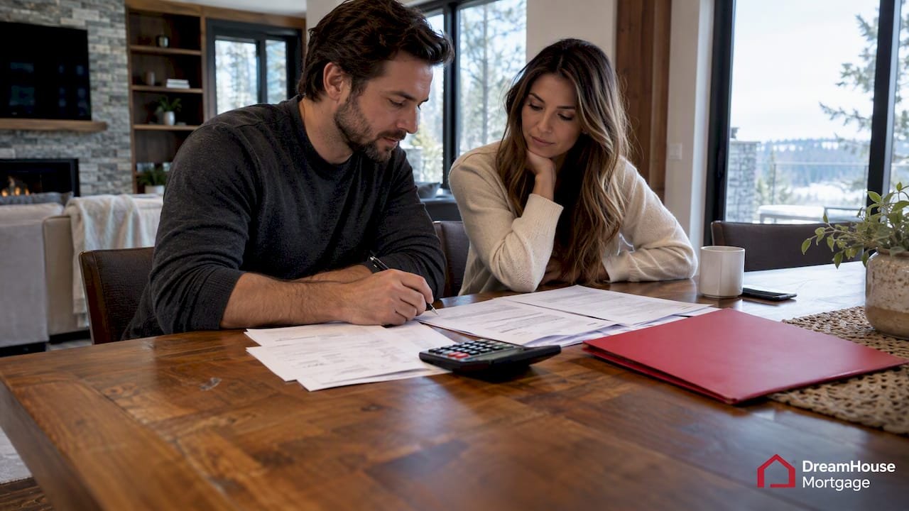 Student loan papers in a luxury Calgary home